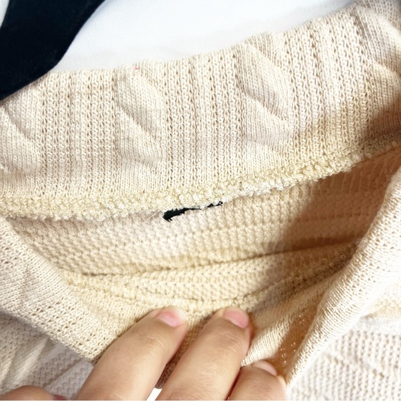 Beige Tan Knit Plus Size Cut Out Front Crop Shawl Sweater XL - Picture 3 of 4